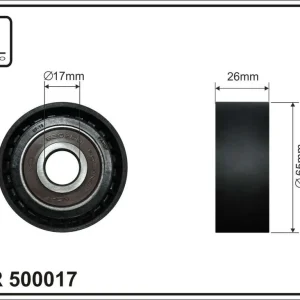 ROLKA NAPINACZA 65X17X26 PLASTIK-GŁADKA. PODWÓJNE ŁOŻYSKO, ŁOŻYSKO NACHI JAPAN - Nowość