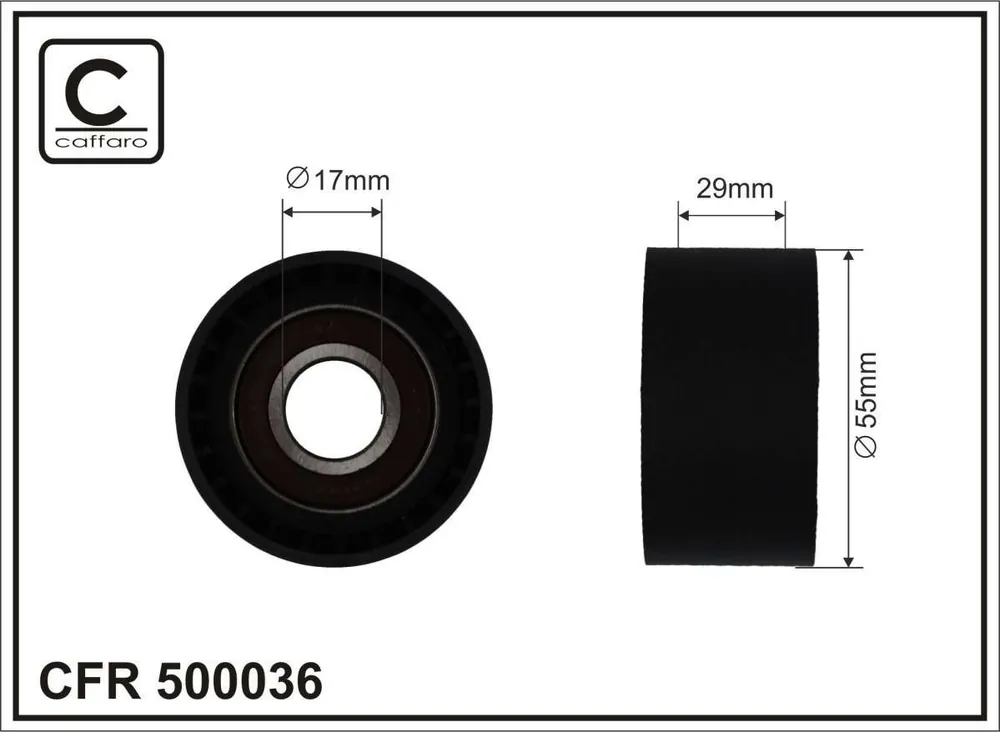ROLKA NAPINACZA 55X17X29 PLASTIK-GŁADKA. PODWÓJNE ŁOŻYSKO, ŁOŻYSKO NACHI JAPAN - Na zamówienie