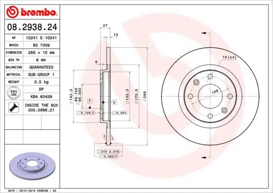 Top oferta | TARCZA HAM. PRZEDNIA CITROEN BX 81-94 PEUGEOT 405 87-97