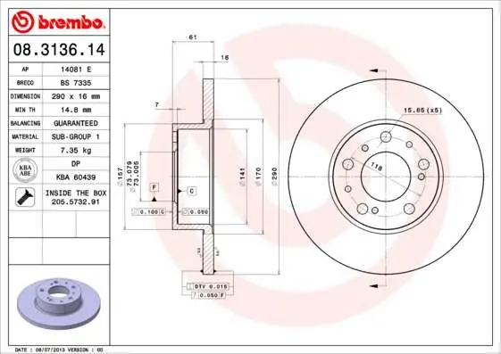 Dobra cena | TARCZA HAM. PRZEDNIA FIAT DUCATO 81-94 MAXI 1,8T