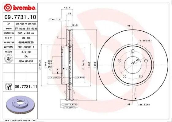 TARCZA HAM. PRZEDNIA UV JAGUAR XJ8 97-03 - Prosto z fabryki