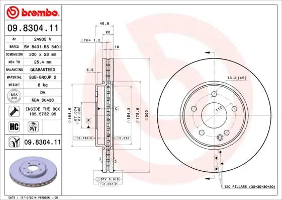 TARCZA HAM. PRZEDNIA UV MERCEDES W210 E-KLASA 95-02 - Sprawdzony produkt