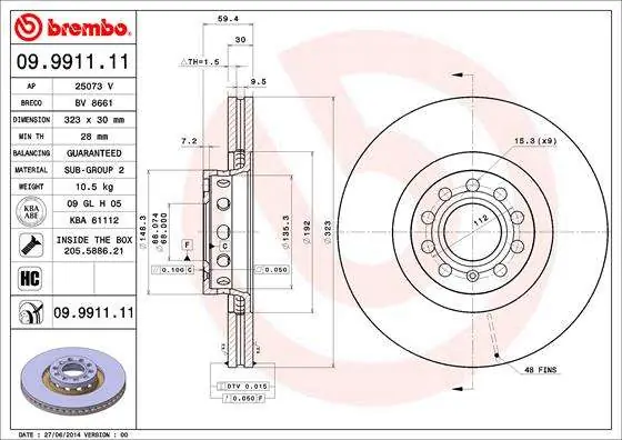 TARCZA HAM. PRZEDNIA UV AUDI A8 02- | Dodatkowy rabat