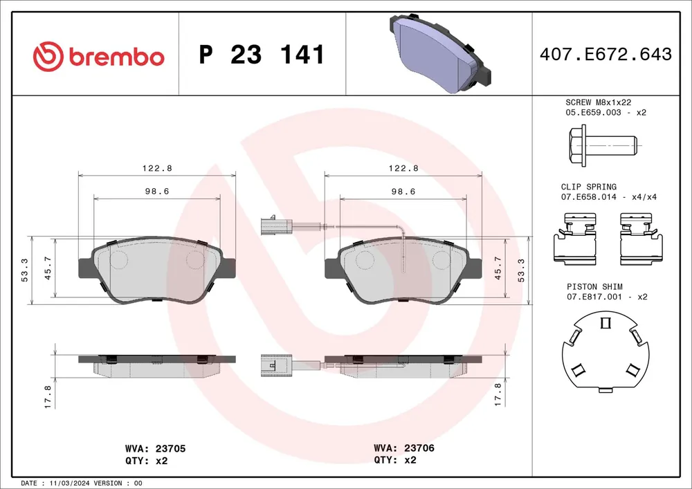 KLOCKI HAM. PRZEDNIE FIAT PUNTO EVO 09- - Nowość w asortymencie