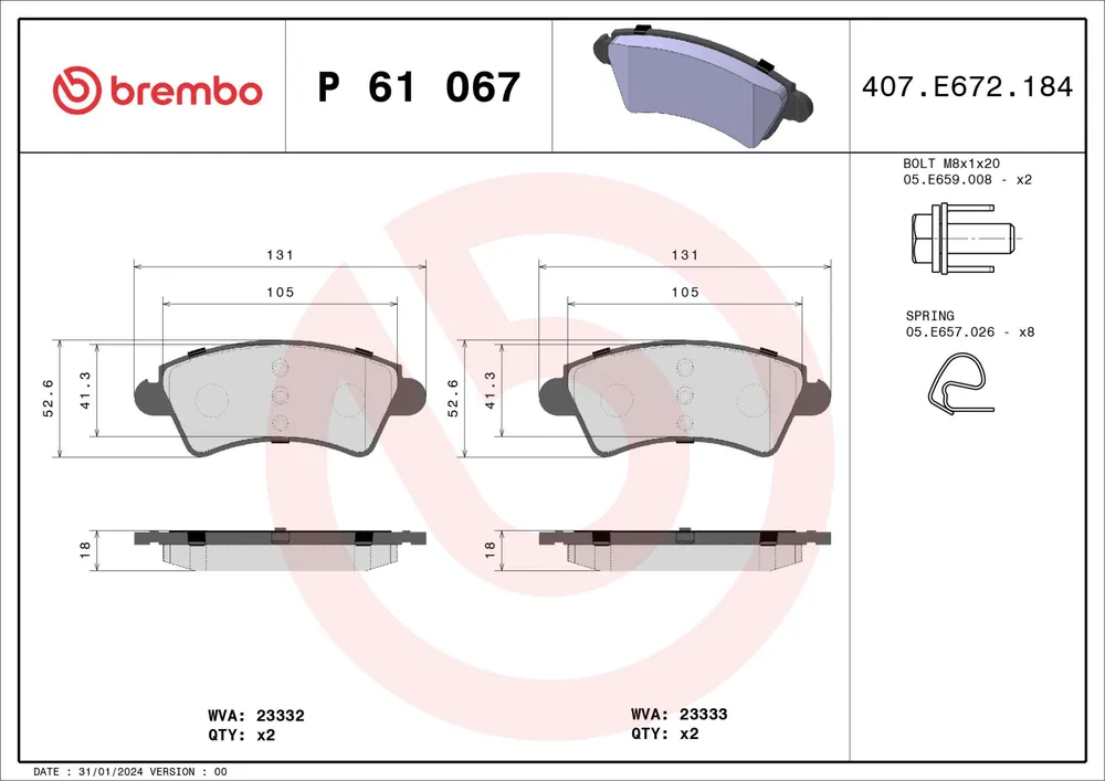 KLOCKI HAM. PRZEDNIE PEUGEOT 206 01- 1,6-2,0HDI | Top oferta