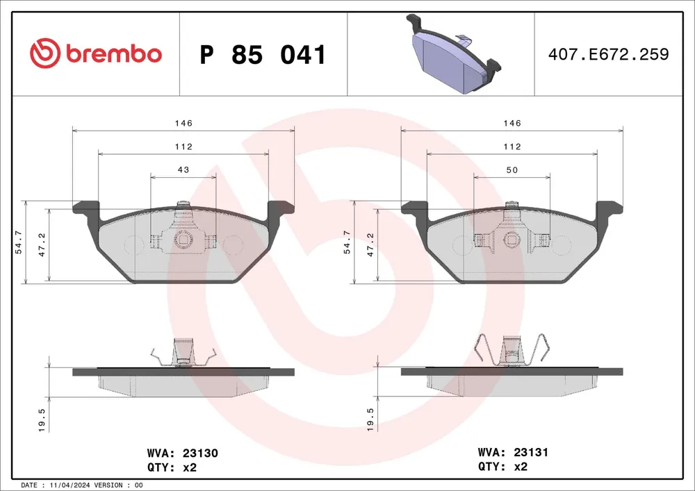 KLOCKI HAM. PRZEDNIE AUDI/SKODA/ VW GOLF 97- - Sprawdzony produkt