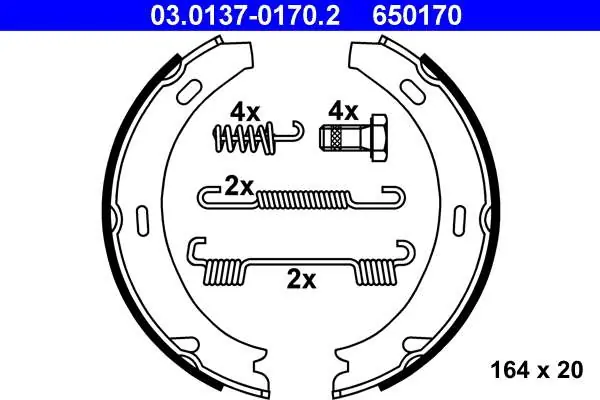 SZCZĘKI HAM. DB 165X20 RĘCZNY MERCEDES W124,W201,W202,W210 | Od ręki
