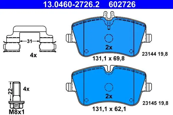 Sprawdzony produkt | KLOCKI HAM. PRZEDNIE GR.19,8 KPL.BL MERCEDES W203 C-KLASA 00-07 PRZÓD