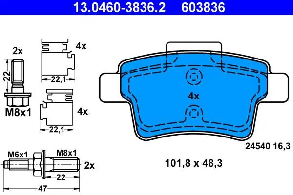 KLOCKI HAM. TYŁ BLASZKI ŚRUBY GR.16 CITROEN C4 PICASSO 06-13 TYŁ | Oszczędź
