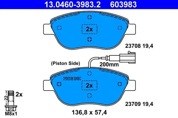 KLOCKI HAM. FIAT STILO 01-08 1,8-1,9JTD Z CZUJ | Łatwy zwrot