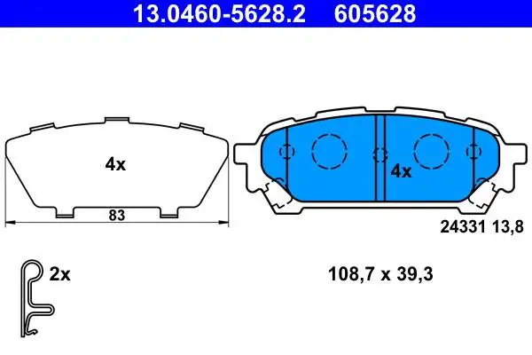 KLOCKI HAM. SUBARU IMPREZA 02- TYŁ - Na stanie