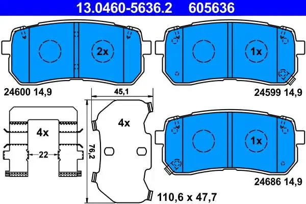 Bestseller - KLOCKI HAM. HYUNDAI IX55 08- TYŁ