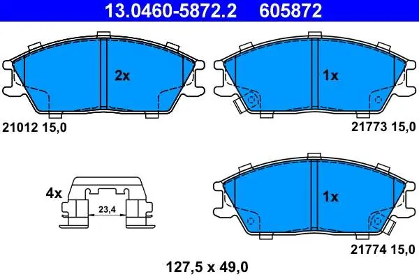 KLOCKI HAM. PRZÓD Z CZUJNIKIEM AKUS HYUNDAI ACCENT 00-05 GR.15,0 KPL.BLASZKI | Kup dziś